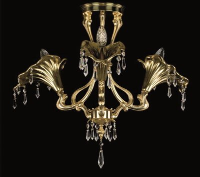 Brass chandelier with trimmings L09108CE