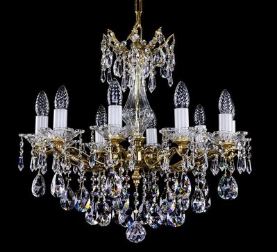 Brass chandelier, glass bowl L312CE