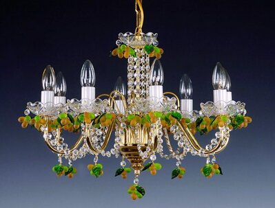 Lámpara de araña de cristal con adornos de uvas AL141K