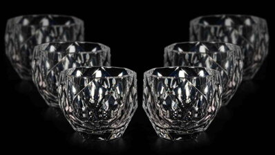 Juego de 6 vasos Ideal Bohemia Cristal elaborados en vidrio.