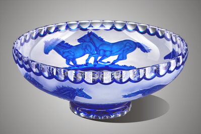 Bowl of cut crystal blue SEB60552305H