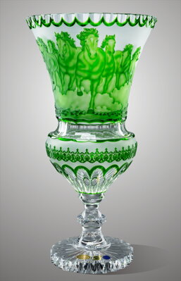 Váza z broušeného křišťálu zelená SEB83046360H
