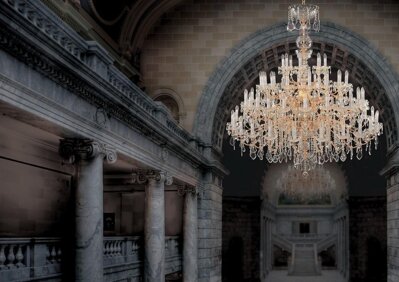Crystal chandelier for the hall in chateau style EL1307202