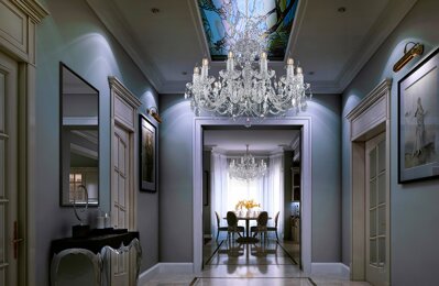 Crystal chandelier for the halls of houses in urban style EL1071201