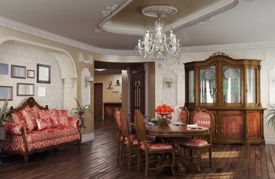 Dinner room in chateau style crystal chandelier EL1375+502PB