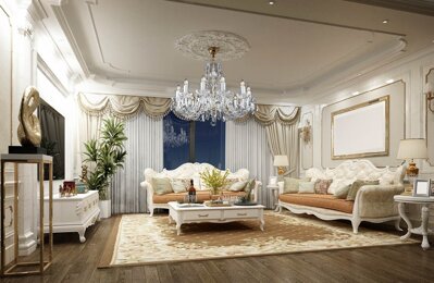 Living room crystal chandelier in chateau style EL1041202PB