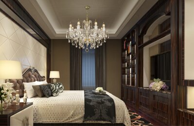 Elegant crystal chandelier for bedroom in glamour style EL177809PB