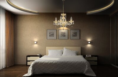 Bedroom crystal chandelier in urban style EL650403