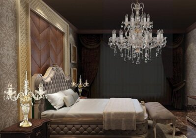 Bedroom in glamour style crystal chandelier EL6611819