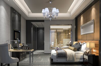Modern chandelier for the bedroom in glamour style L016