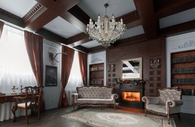 Living room in chateau style crystal chandelier EL105806PB
