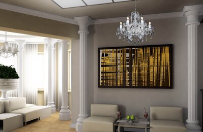 Kristall Kronleuchter für Wohnzimmer im Glamour-Stil EL110604PB