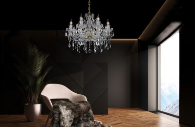 Moderní křišťálový lustr do obýváku v městském stylu EL140802PB