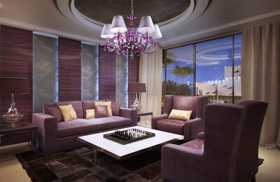 Purple chandelier for the living room in provance style EL214689