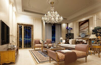 Living room in chateau style crystal chandelier EL6102419