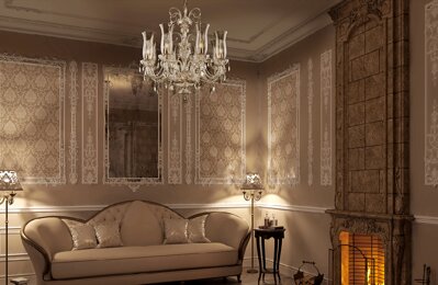 Luxuriöser Kronleuchter für das Wohnzimmer im Schlossstil EL6898+301TPB