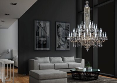 Large glass chandelier for living room in scandinavian style EL74954+1204