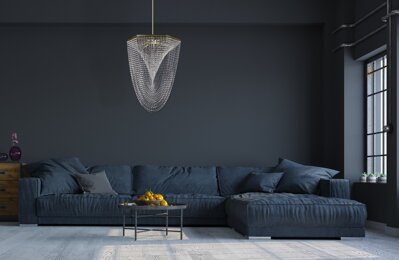 Crystal ceiling lamp for living room in industrial style L249CE