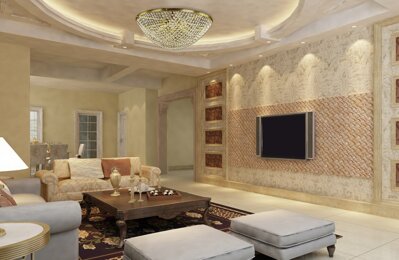 Living room in glamour style crystal chandelier L252CE