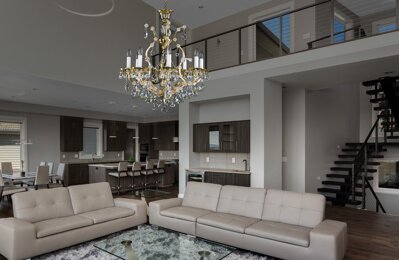 Living room in modern style crystal chandelier L416CE