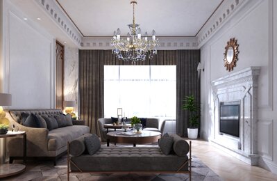 Elegantní moderní lustr do moderního obývacího ve stylu glamoure pokoje L424CE