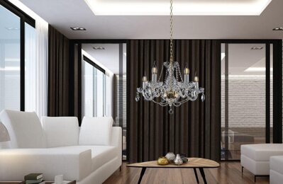 Living room in scandinavian style crystal chandelier EL1325021PB21PB