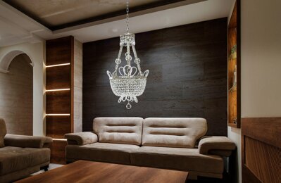 Living room in scandinavian style crystal chandelier EL750405