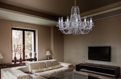 Living room in scandinavian style crystal chandelier L039CLN