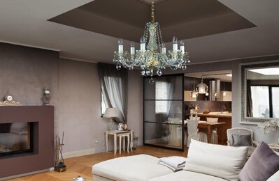 Living room in scandinavian style crystal chandelier L085CE
