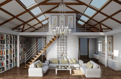 Living room in scandinavian style crystal chandelier L003CE