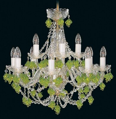 Lámpara de araña de cristal con adornos de uvas EL1201262olivin