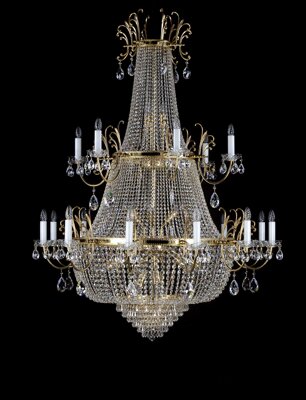 Big Chandelier With Strass Ts L192ce, How To Clean A Brass And Crystal Chandelier