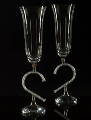 Křišťálové svatební sklenice - otevřené 2ks