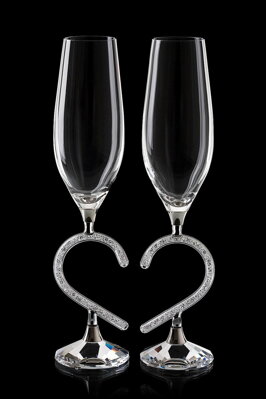Křišťálové svatební sklenice - zavřené 2ks