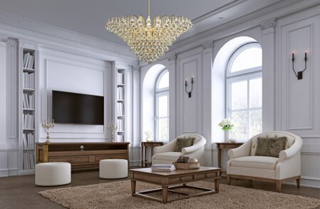 Vintage interior and crystal chandelier LW060091300G