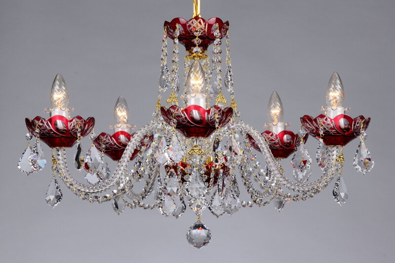 Chandelier with one red crystal discount