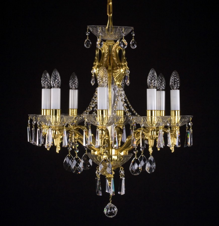 Cast chandelier with trimmings L368CE