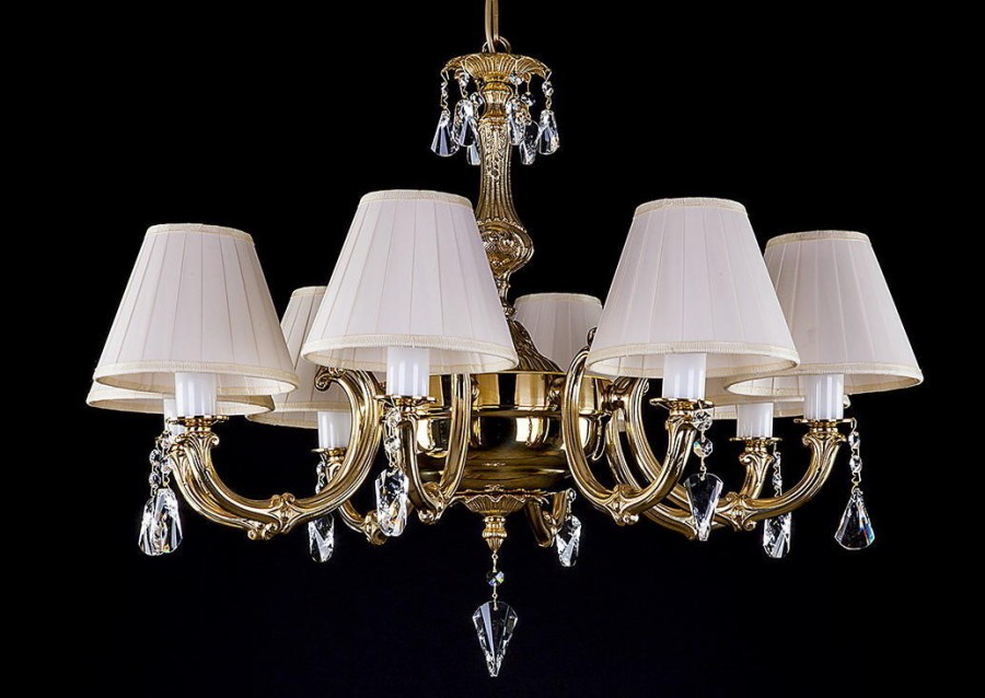 Brass chandelier with Shades L318CE