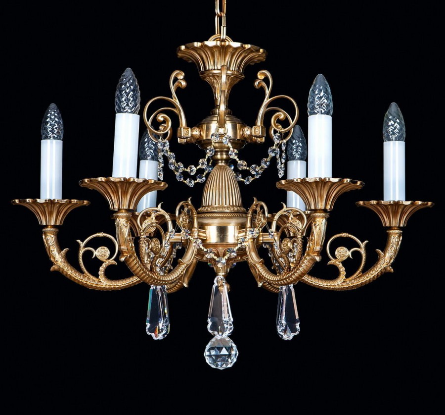 Brass chandeliers with trimmings EL8616091